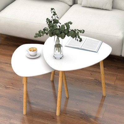 Furniture Hub Nesting Coffee Set of 2 Side Table for Living Room Balcony Office Home Engineered Wood Nesting Table(Finish Color - White, Set of - 1, DIY(Do-It-Yourself))