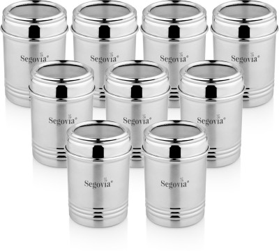 SEGOVIA Steel Utility Container  - 300 ml(Pack of 9, Silver)