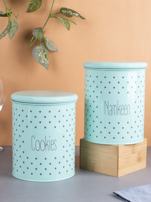 StatueStudio Iron Utility Container  - 1700 ml(Pack of 2, Green)