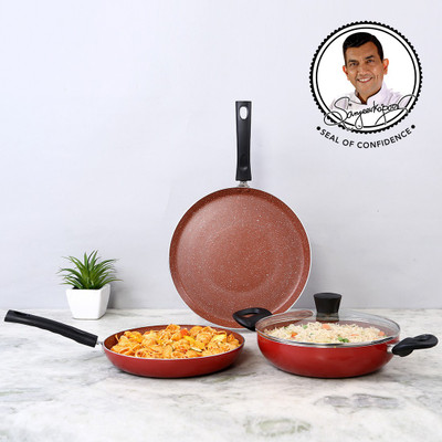 WONDERCHEF Tivoli Induction Bottom Non-Stick Coated Cookware Set(Aluminium, 4 - Piece)