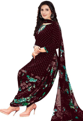 Ruhabs Crepe Checkered Kurta & Patiyala Material