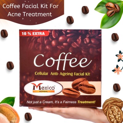 MEXICO HERBAL Coffee Nutri Herbal Tea Neem Extracts Anti Aging Facial Kit Natural Tree for Pimples Tan Clear | for Men Women Glow Whitening Beauty (220g)(220 g)