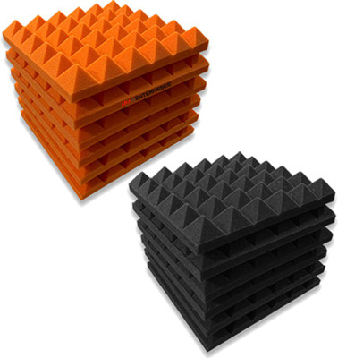 Ara Enterprise Foam Pyramid Wall(12 Panels Black, Orange)