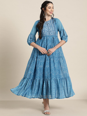 Juniper Flared/A-line Gown(Blue)