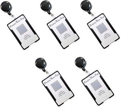 Dotpot Plastic ID Badge Holder, ID Badge Reel(Pack of 5)