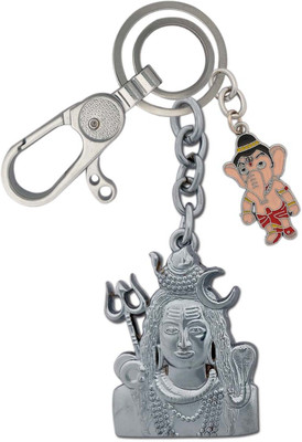 SHOKY LOOKS Double Side Shiv bholenath With Cute Ganesha Locking Lock Key Chain