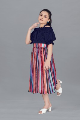 Fashion Dream Girls Party(Festive) Top Skirt(Dark Blue)