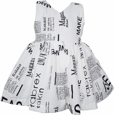 harshvardhanmart Baby Girls Midi/Knee Length Casual Dress(White, Sleeveless)