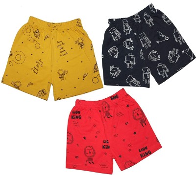 KIDZVILLA Short For Baby Boys & Baby Girls Casual Printed Pure Cotton(Multicolor, Pack of 3)