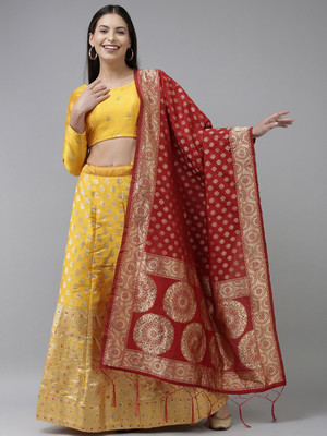 Divastri Self Design Semi Stitched Lehenga Choli(Yellow)