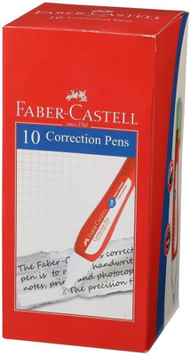 FABER-CASTELL Correction Pen - Pack of 10 (White) Gel Pen(Pack of 10, Ink Color - White)