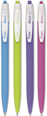 FLAIR Flair Ezee Click Blue Ball Pen(Pack of 100, Ink Color - Blue)