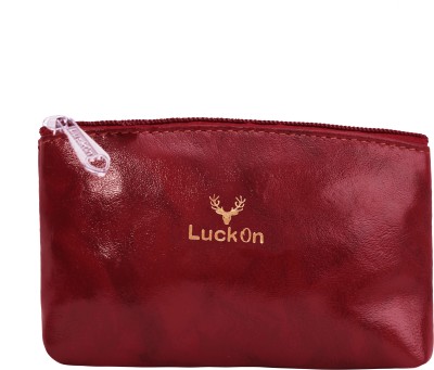 LuckOn Genuine Leather Women Small Coin Hand Purse Batwa for Regular Use, L02_Maroon Coin Purse