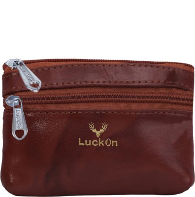 LuckOn Genuine Leather Women Small Coin Hand Purse Batwa for Regular Use, L01_Tan Coin Purse