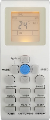 LipiWorld 171 AC Backlight Remote Control with Display Light Compatible For Reconnect AC Remote Controller(Grey)
