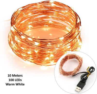Styluge 100 LEDs 10 m Yellow Steady String Rice Lights(Pack of 1)