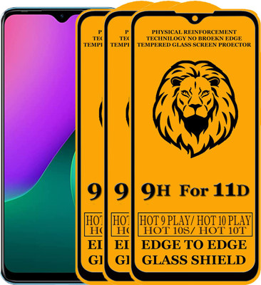 SEVEN7STAR Edge To Edge Tempered Glass for Infinix Hot 9 Play(Pack of 3)