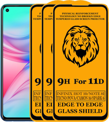SEVEN7STAR Edge To Edge Tempered Glass for Infinix Hot 10, Tecno POVA, Tecno Camon 16, Tecno Spark 6(Pack of 3)