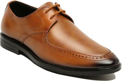 MUTAQINOTI Men's Tan Luxury Patent Leather Formal Derby Shoes for men 9 UK (MQVXUSTN) Casuals For Men(Brown)
