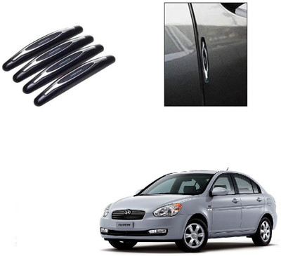 SPREADX Plastic Car Door Guard(Black, Silver, Pack of 4, Hyundai, Verna)