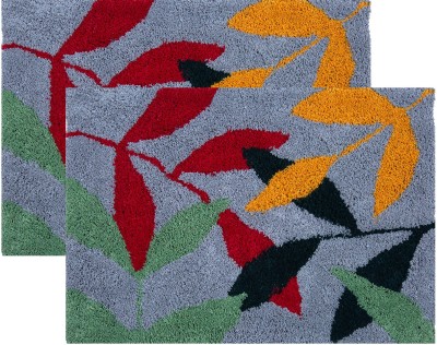 AAZEEM Cotton Door Mat(Multicolor, Medium, Pack of 2)