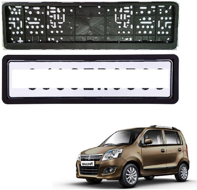 SPREADX Car number plate frame protective holder Front&Back SideforMarutiSuzukiWagon-rT3 Car Number Plate(Plastic 14 cm  x  2 cm)