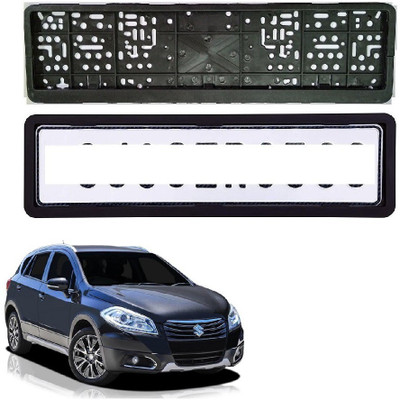 SPREADX Car number plate frame protective holder Front&BackSideforMarutiSuzukNexaS-Cross Car Number Plate(Plastic 14 cm  x  2 cm)