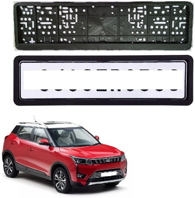 SPREADX Car number plate frame protective holder Front & Back Side for Mahindra XUV-300 Car Number Plate(Plastic 14 cm  x  2 cm)