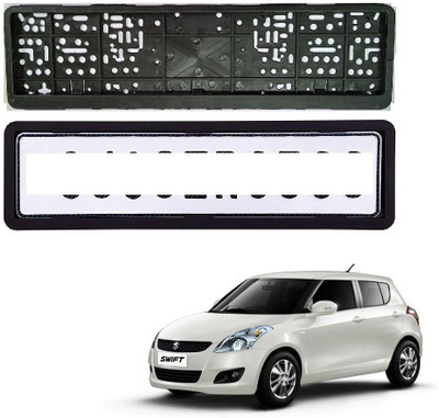 SPREADX Car number plate frame protective holder Front&Back Side for MarutiSuzukiSwiftT3 Car Number Plate(Plastic 14 cm  x  2 cm)