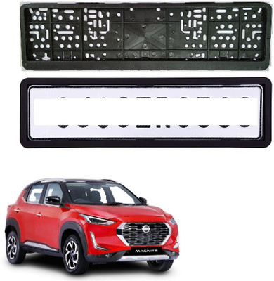 SPREADX Car number plate frame protective holder Front&Back Side for Nissan Magnite Car Number Plate(Plastic 14 cm  x  2 cm)