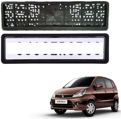 SPREADX Car number plate frame protective holder Front&BackSidefor MarutiSuzukiZenEstilo Car Number Plate(Plastic 14 cm  x  2 cm)