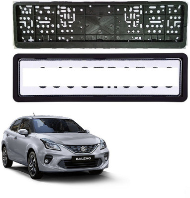 SPREADX Car number plate frame protective holder Front&BackSideforMarutiSuzukiNexaBaleno Car Number Plate(Plastic 14 cm  x  2 cm)