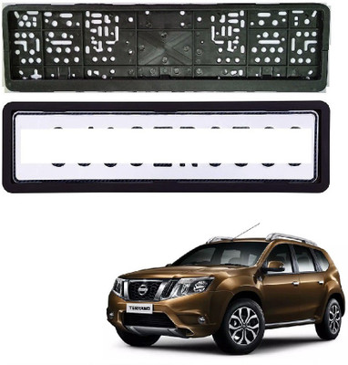 SPREADX Car number plate frame protective holder Front&Back Side for Nissan Terrano Car Number Plate(Plastic 14 cm  x  2 cm)