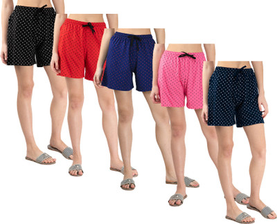 KAVYA Polka Print Women Multicolor Regular Shorts