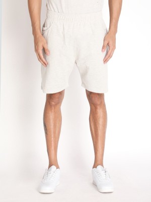 CHKOKKO Solid Men White Basic Shorts