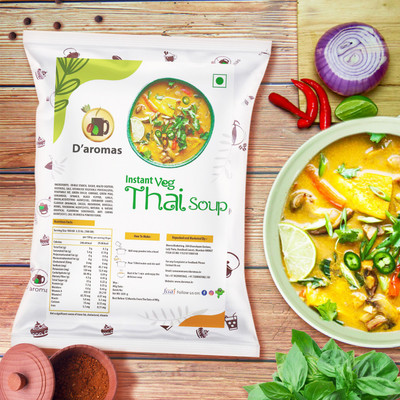 D'aromas Instant Thai Veg Soup Premix |Ready To Cook| No Artificial Flavour & Colour(1 kg)
