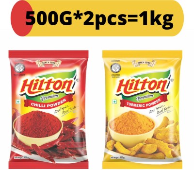 HILTON Premium red chilli + turmeric powder 1kg(2 x 0.5 kg)