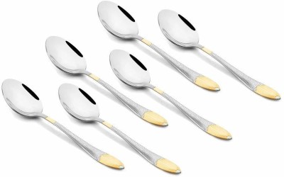 Montavo by FnS Passion Real Gold Plated on Handle Stainless Steel Table Spoon Set(Pack of 6)