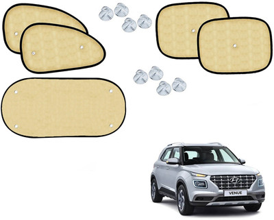 Shop Buy Rear Window, Side Window Sun Shade For Hyundai Venue(Beige)