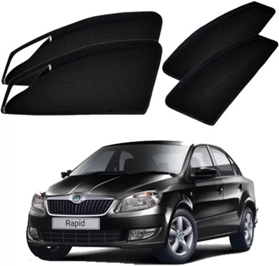 RAKRISH COLLECTION Rear Window, Side Window Sun Shade For Skoda(Black)