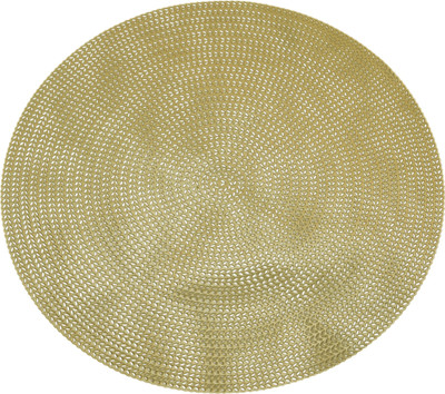 Winner Round Pack of 1 Table Placemat(Gold, PVC)