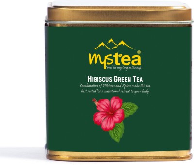 mystea Hibiscus Green Tea | 100gm Vacuum Packed Loose Leaf Tea In Tin Green Tea Tin(100 g)