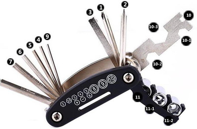 WunderVoX 16 in 1 Multifunctional Mountain Bike Repair Tool Set Cycling Tool Kit-X59 Cycling 16 in 1 Multitool Tool Kit Bicycle