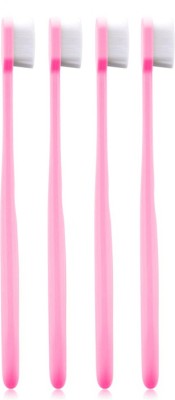 Blare Ultra Soft Toothbrush Set of 4 (Flat Pink) | Ultra Soft Toothbrush(Pack of 4)