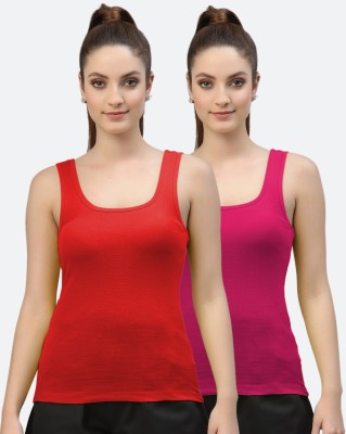 FBAR Casual Solid Women Red, Pink Top