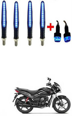 FKOK Side, Front, Rear LED Indicator Light for Hero Universal For Bike(Blue)