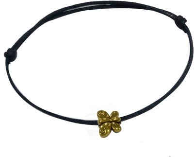 Gurjari Jewellers black Thread Anklet with Oxidised Gold BUTERFLY for Girls/nazariya anklet Cotton Dori Anklet