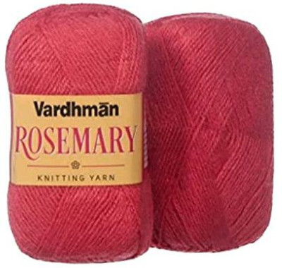 JEFFY Vardhman Rosemary Wool Hand Knitting/Art Craft Soft Yarn, 400 Gram Gajri