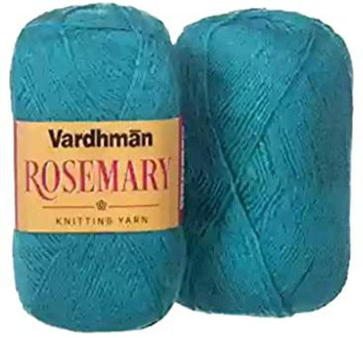 JEFFY Vardhman Rosemary Wool Hand Knitting/Art Craft Soft Yarn, 400 Gram, Turquoise