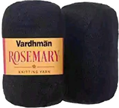 JEFFY Vardhman Rosemary Wool Hand Knitting/Art Craft Soft Yarn, 400 Gram, Black